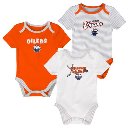 NHL Edmonton Oilers Infant 3 pc Bodysuit Set