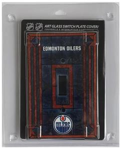 NHL Edmonton Oilers Art Glass Light Switch Plate Cover- SALE