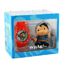 DC Comic Superman WHAK Kids Watch & Figure Set