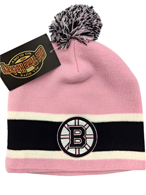 NHL Boston Bruins Women Pink Toque with Pom