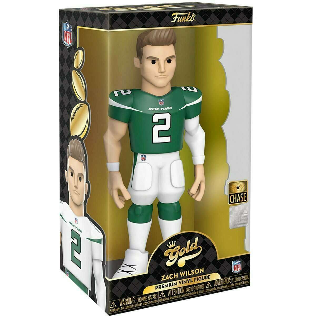 Funko Gold NFL Zach Wilson CHASE 12" -New York Jets