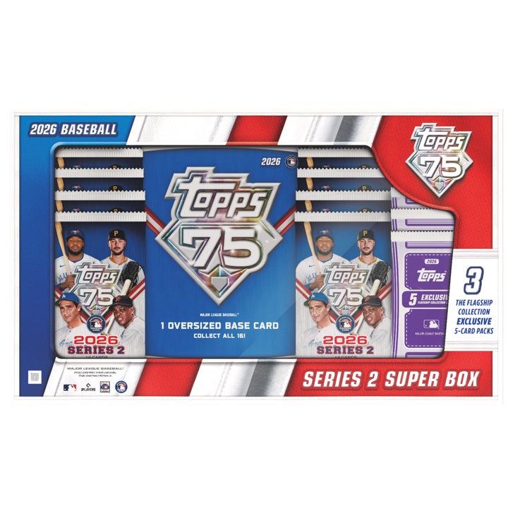 MLB 2026 TOPPS BASEBALL SERIES 2 COLLECTION - 15 Packs & 1 Oversized Card