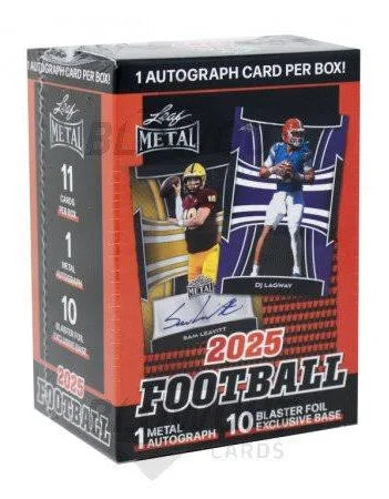 NFL 2025 Football Leaf Metal Trading Cards Blaster Box