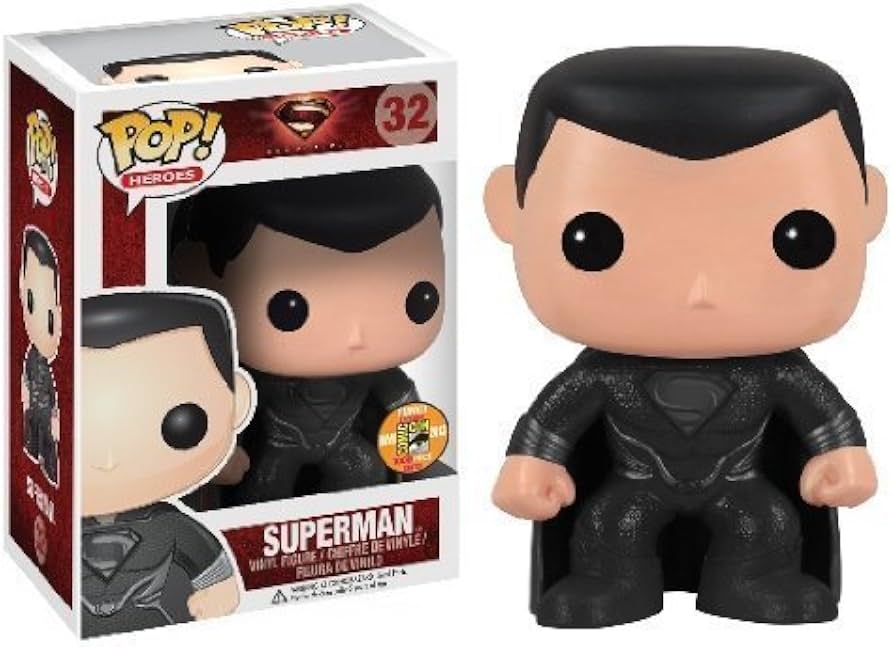 SDCC 2013 Exclusive Funko Pop! Superman (Black Suit) #32 Man Of Steel 1/1008 Pcs