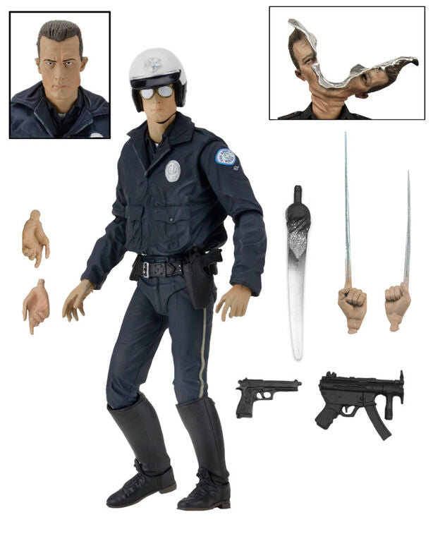 NECA Terminator 2 Judgement Day T-1000 7" Motorcycle Cop Action Figure
