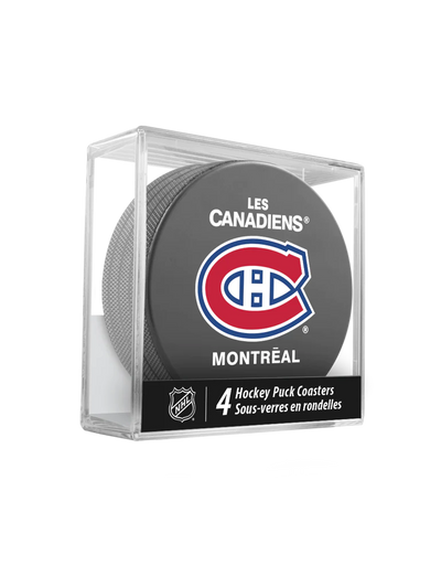 NHL Montreal Canadiens Hockey Puck Coasters in Cube