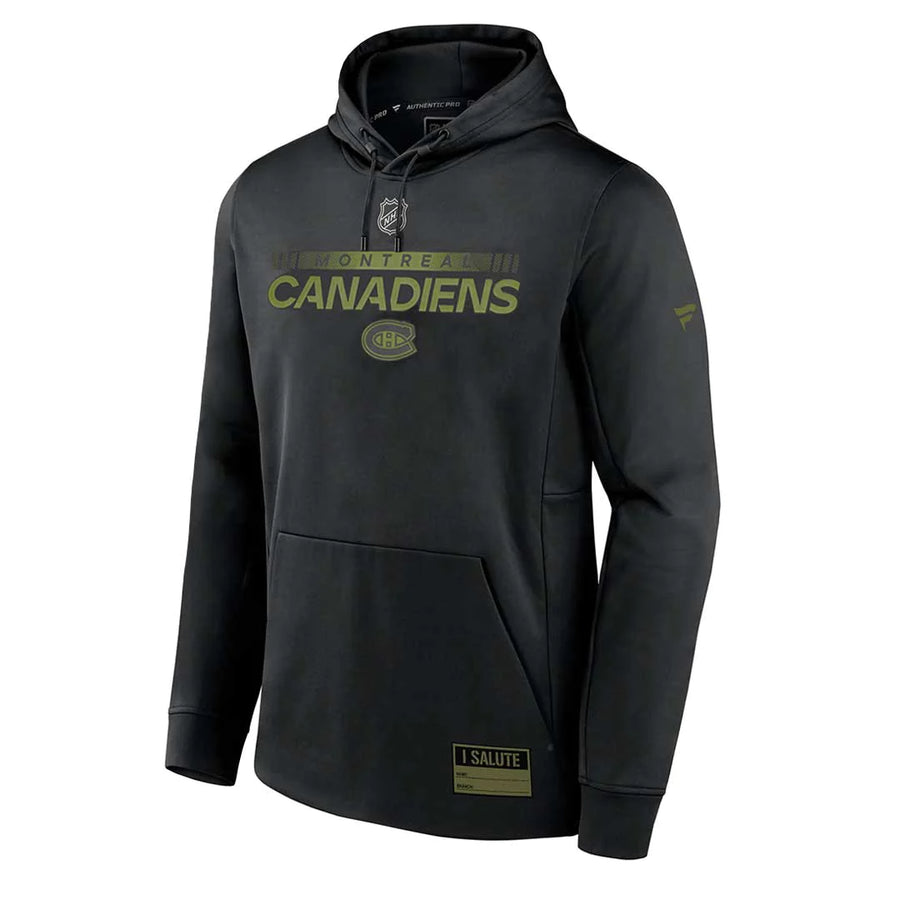 NHL Montreal Canadiens Fanatics Authentic Pro Military Appreciation Hoodie (Black)