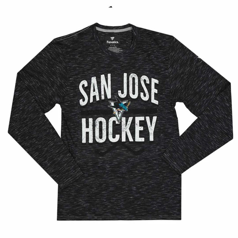 Fanatics - Men's San Jose Sharks Long Sleeve Heathered T-Shirt