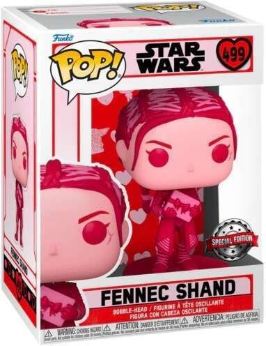 Funko POP Fennec Shand #499 - Mandalorian (Pink Valentine): Special Edition Sticker