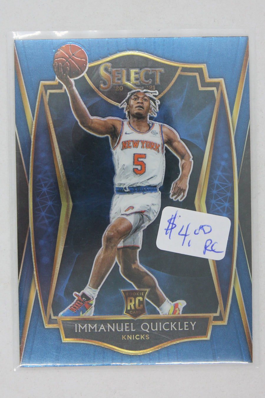 Immanuel Quickley 2020-21 Panini Select - Retail Blue #172 Premier Level Rookie Card