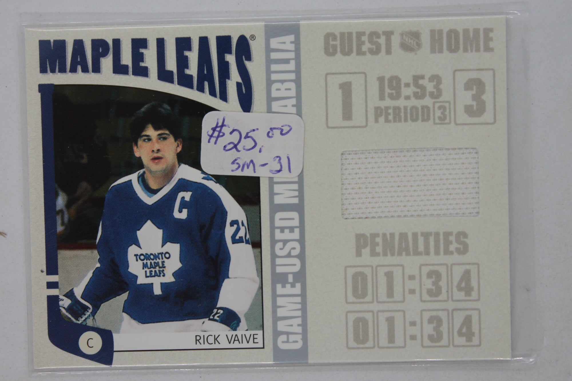 Rick Vaive 2004-05 In The Game Franchises Canadian Rick Vaive Silver Jersey Card "1 of 70"