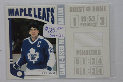 Rick Vaive 2004-05 In The Game Franchises Canadian Rick Vaive Silver Jersey Card "1 of 70"