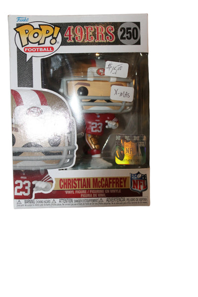 XMAS Funko POP NFL Christian McCaffrey #250 -San Francisco 49ers Ornament - Damaged Box