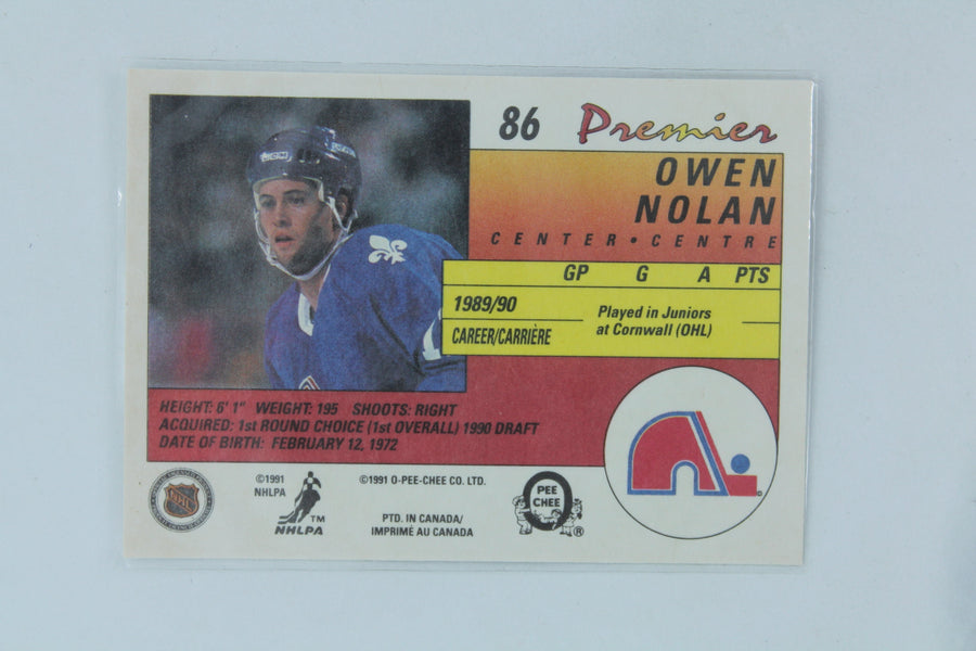 Owen Nolan 1990-91 O-Pee-Chee Premier Rookie Card