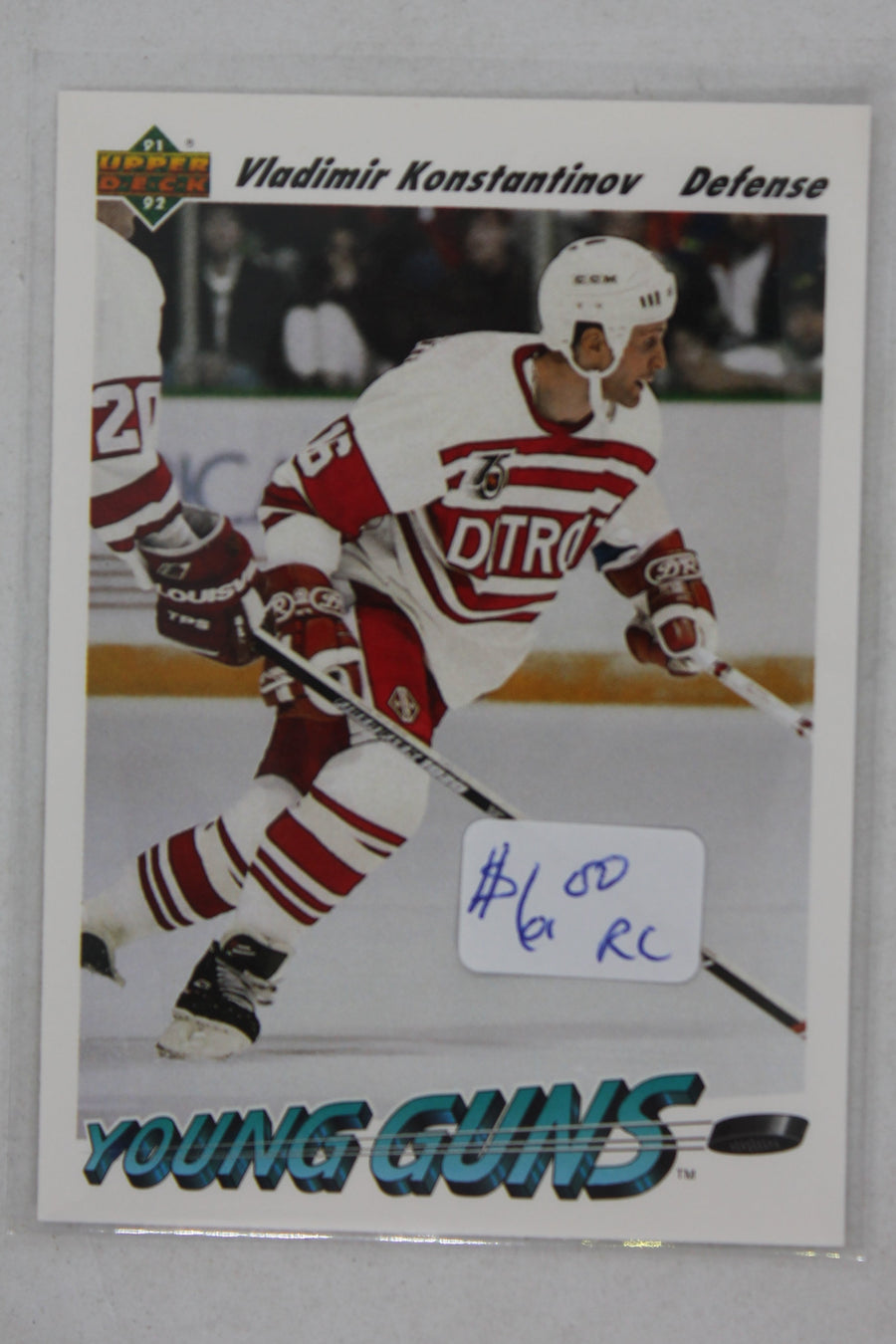 Vladimir Konstantinov 1991-92 Upper Deck Young Guns Rookie Card