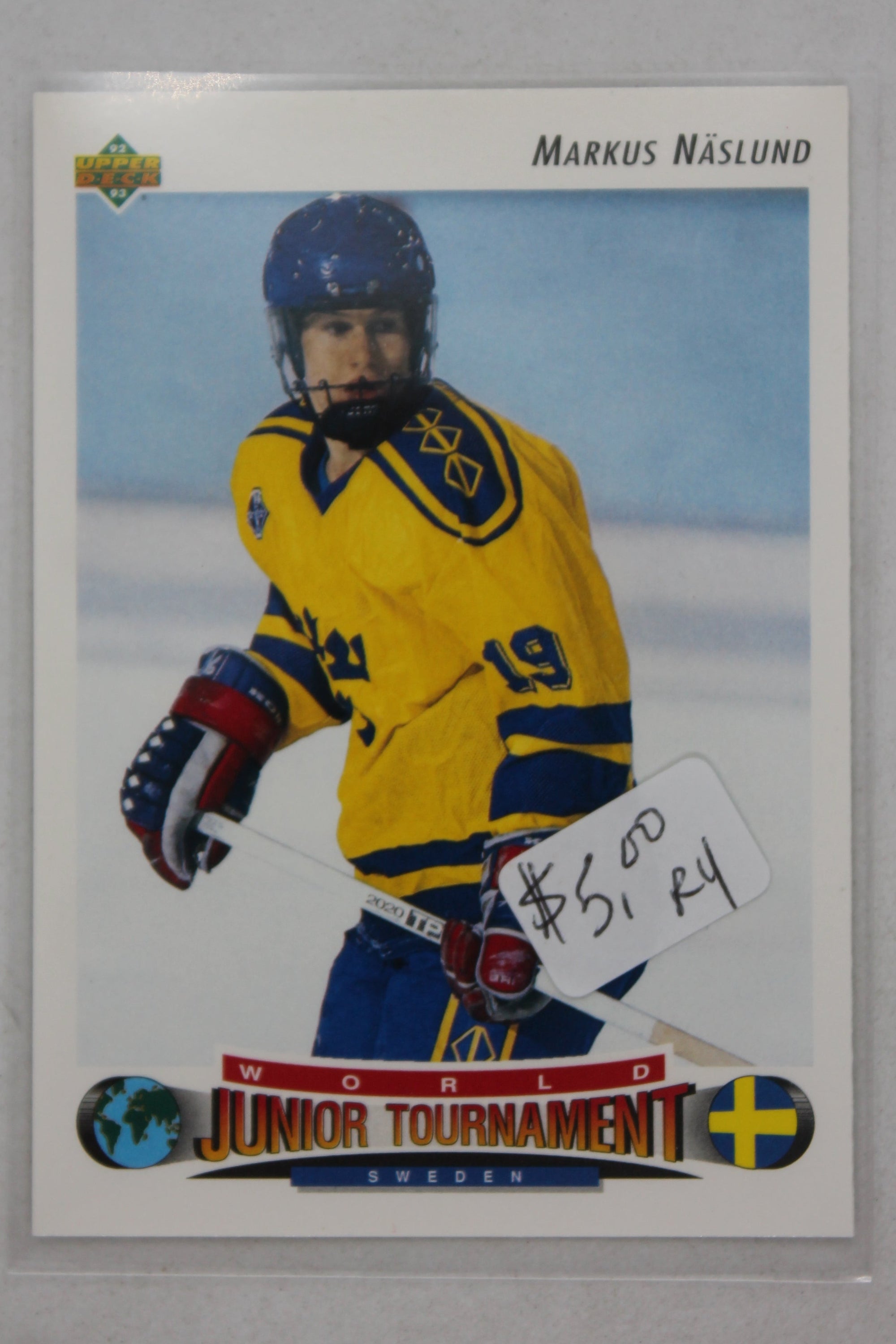 Markus Naslund 1992-93 Upper Deck World Junior Tournament Rookie Year Card