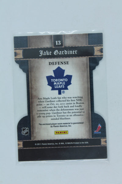 Jake Gardiner 2011-12 Panini Crown Royale - Heirs to the Throne Materials Rookie Year Jersey Card