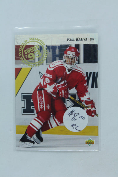 Paul Kariya 1992-93 Upper Deck - World Juniors Championships Rookie Card