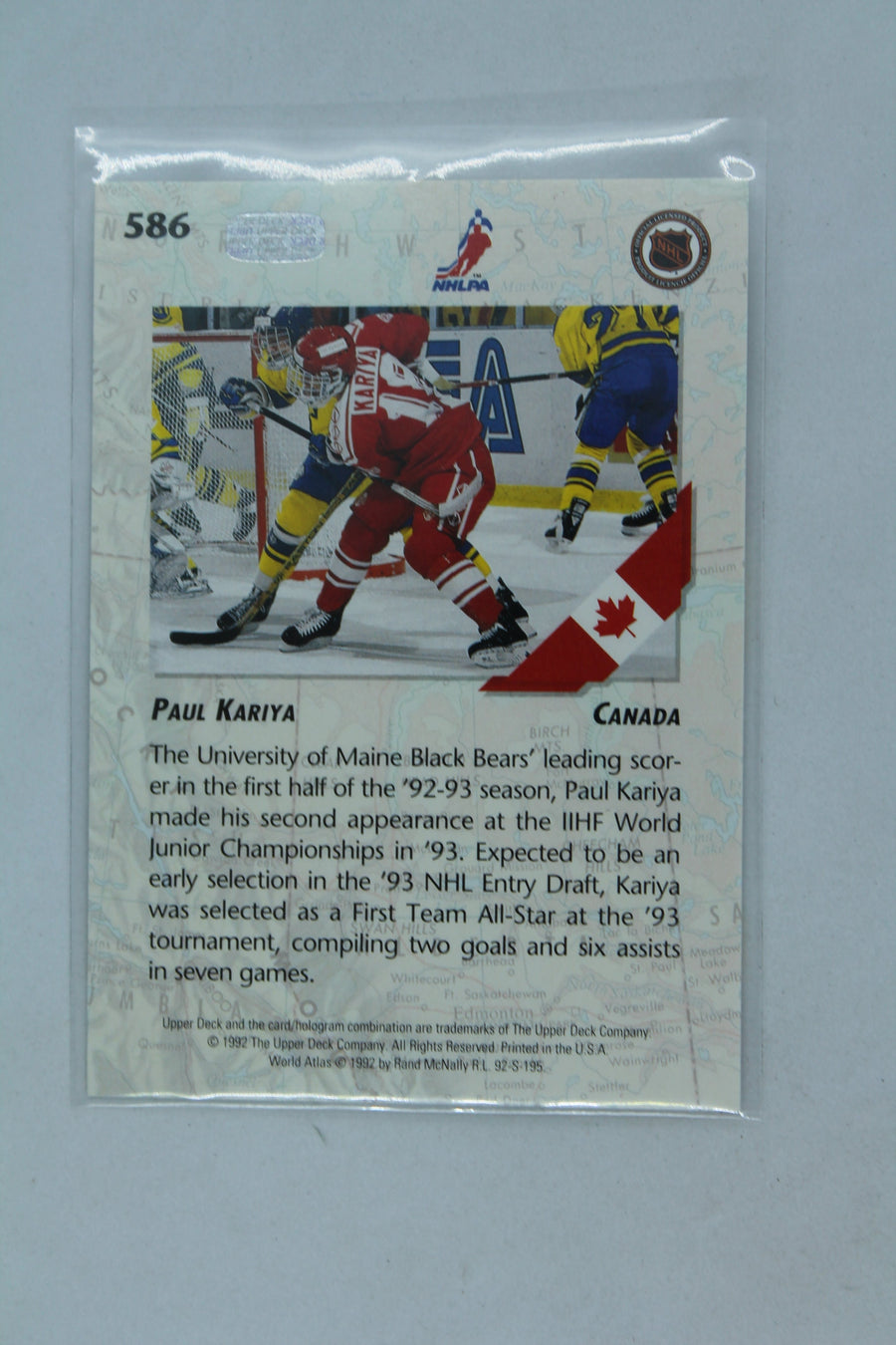 Paul Kariya 1992-93 Upper Deck - World Juniors Championships Rookie Card