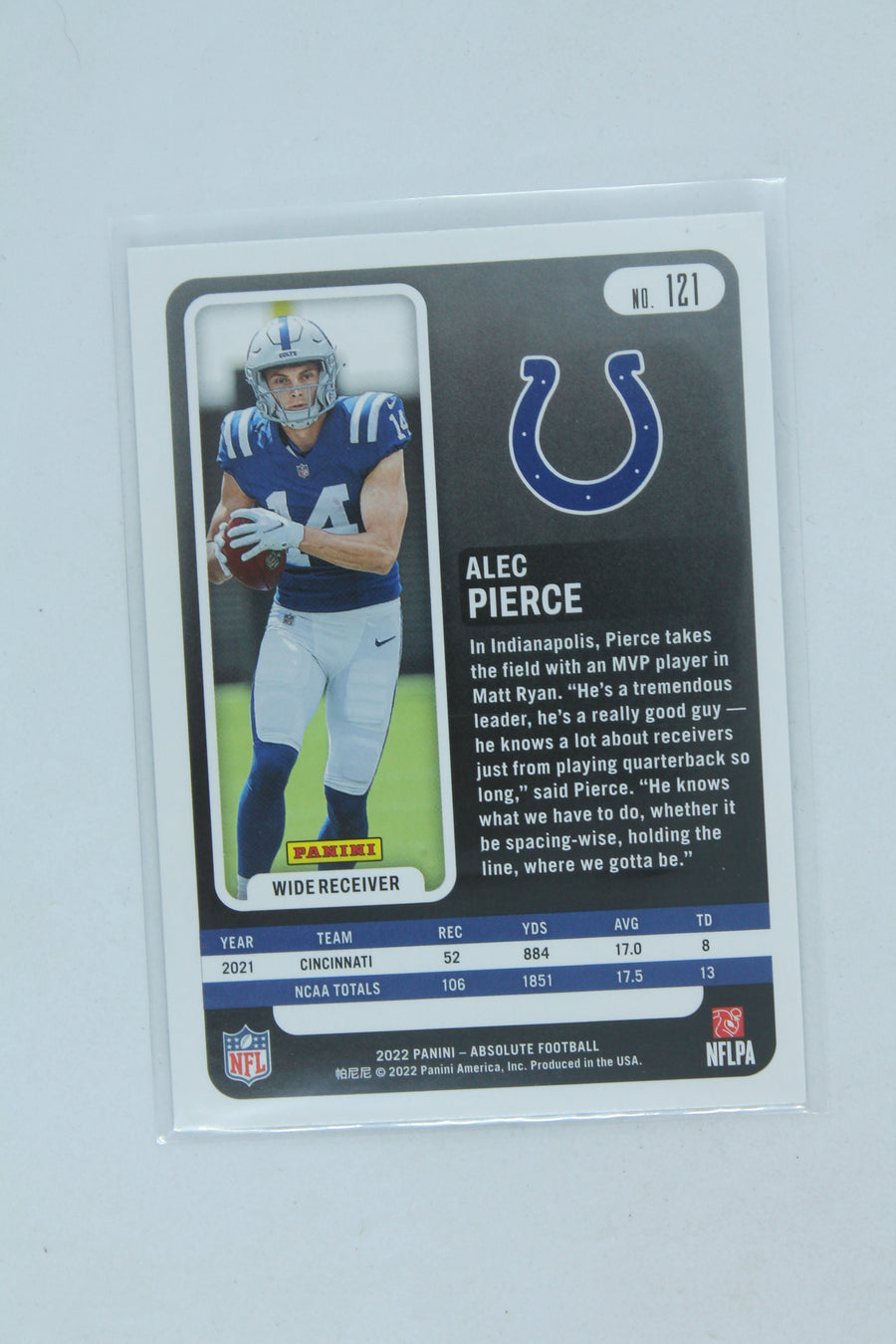 Alec Pierce 2022 Panini Absolute - Rookies - Rookie Card