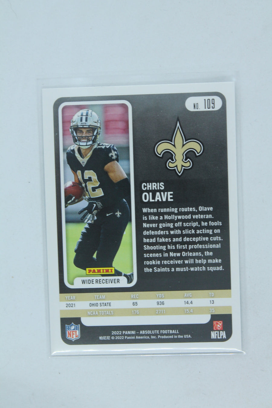 Chris Olave 2022 Panini Absolute - Rookies - Rookie Card