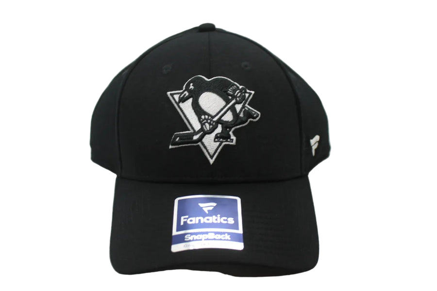 NHL Pittsburgh Penguins Fanatics Bundle BlacK Logo Adjustable Hat (Snapback)