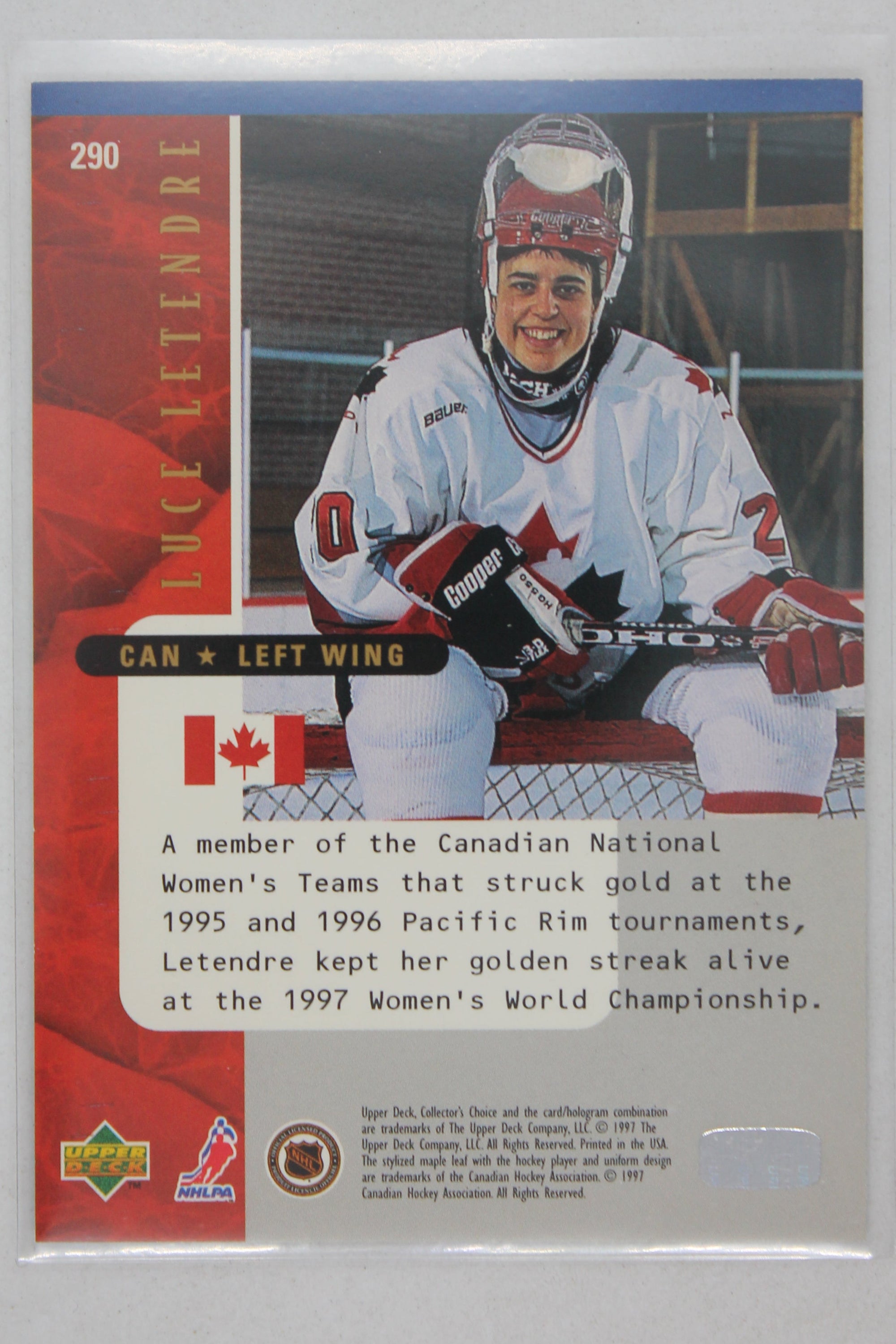 Luce Letendre 1997-98 Upper Deck Collector's Choice National Heroes - PRC