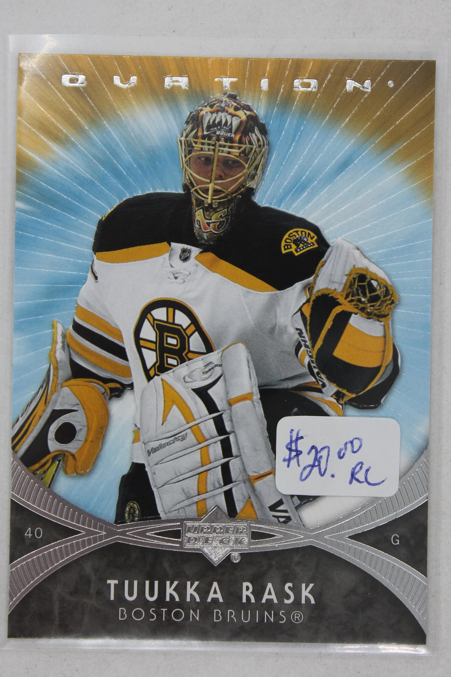 Tuukka Rask 2007-08 Upper Deck Ovation Rookie Card