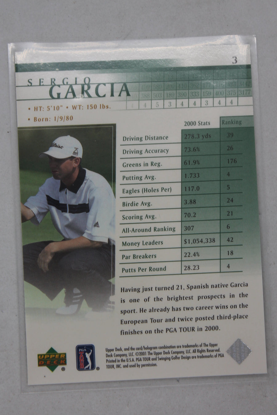 Sergio Garcia 2001 Upper Deck Rookie Card