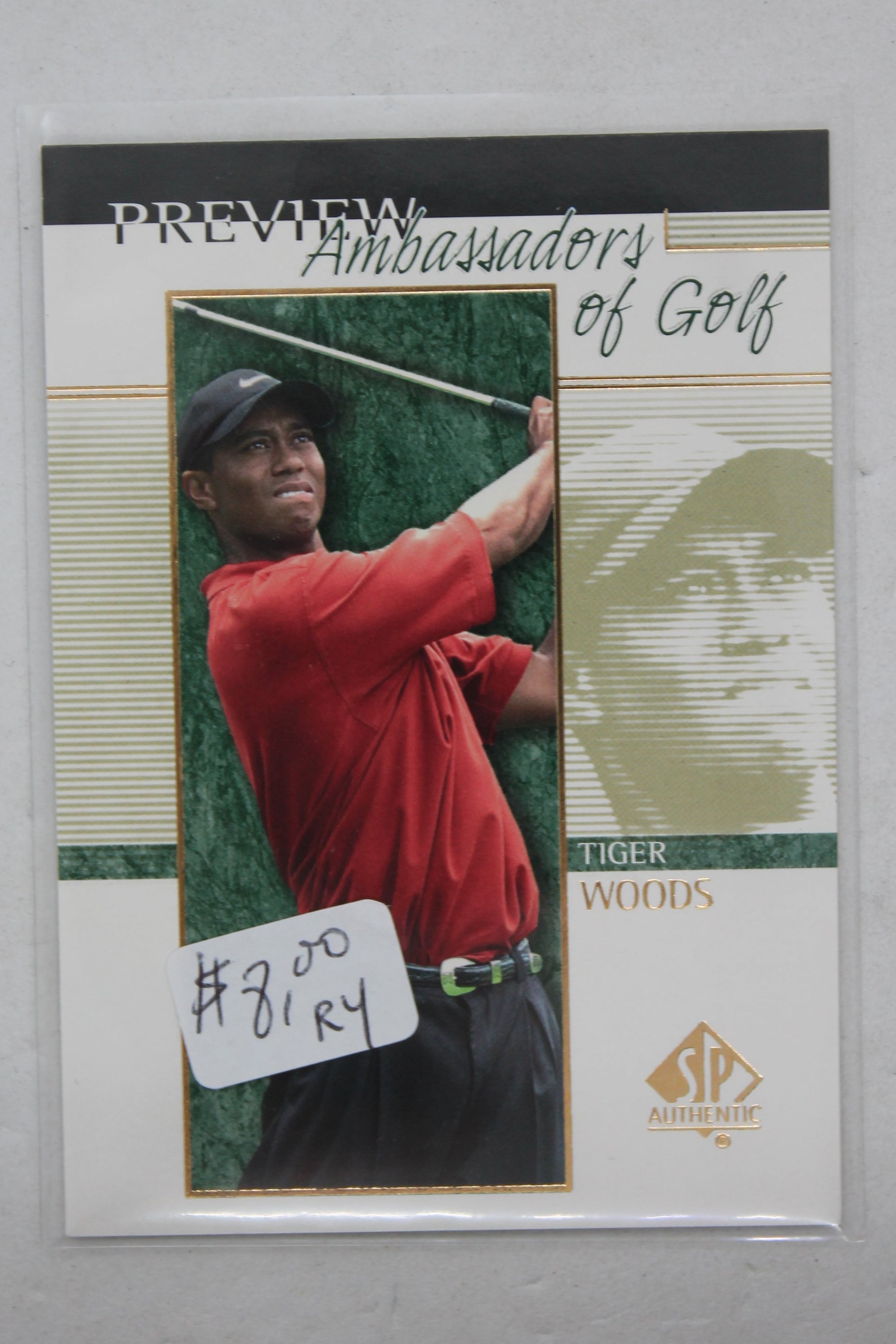 Tiger Woods 2001 SP Authentic Preview - Ambassadors of Golf - Rookie Year