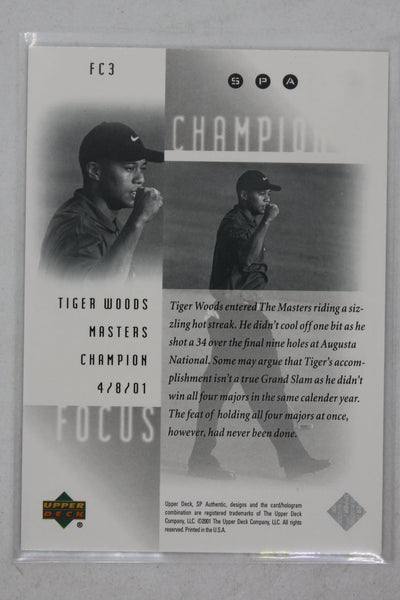 Tiger Woods 2001 SP Authentic - Focus on a Champion #FC3 - Rookie Year