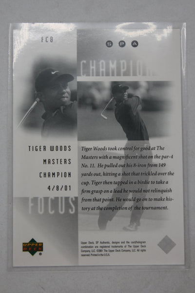 Tiger Woods 2001 SP Authentic - Focus on a Champion #FC8 - Rookie Year