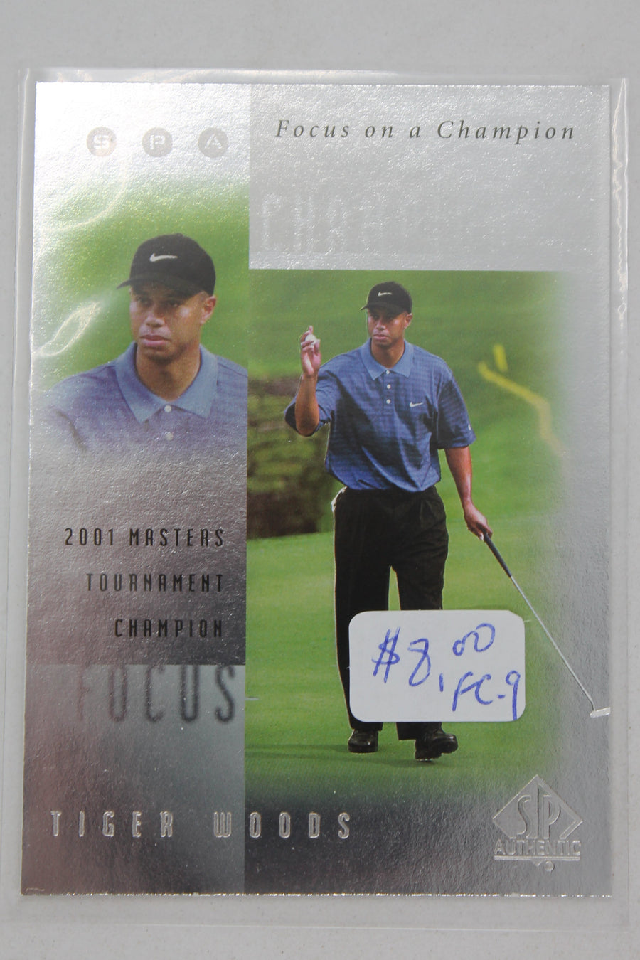 Tiger Woods 2001 SP Authentic - Focus on a Champion #FC9 - Rookie Year