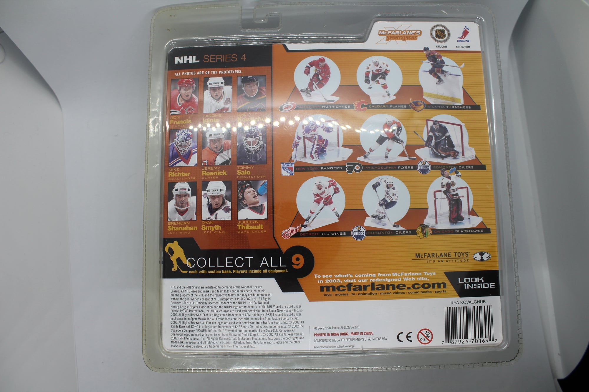 Ilya Kovalchuk McFarlane Series 4  - Atlanta Thrashers (2002) - Yellowing Clamshell