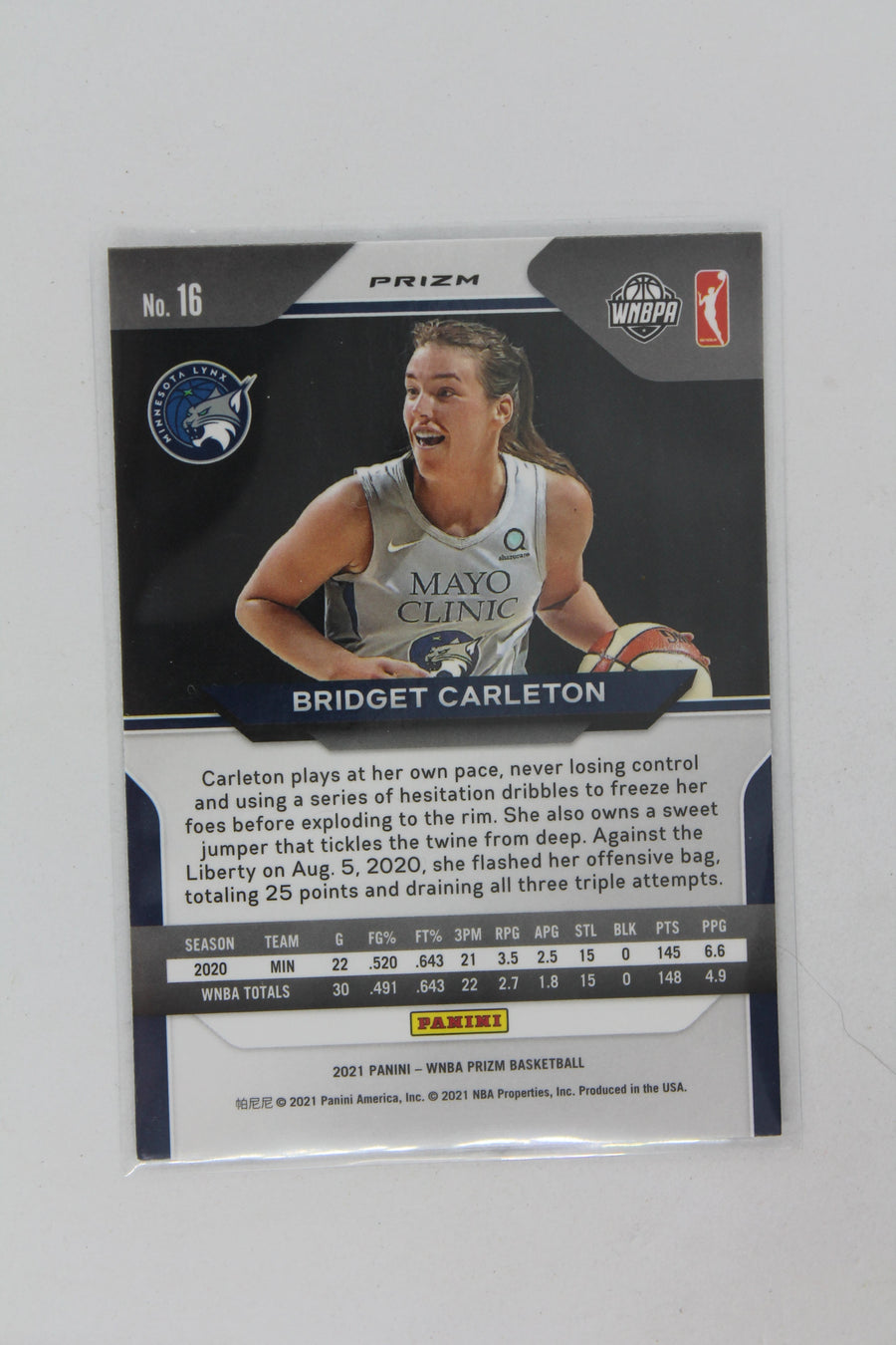 Bridget Carleton 2021 Panini Prizm WNBA - Hyper Prizm Rookie Card