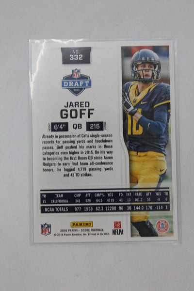 Jared Goff 2016 Score Rookie Card