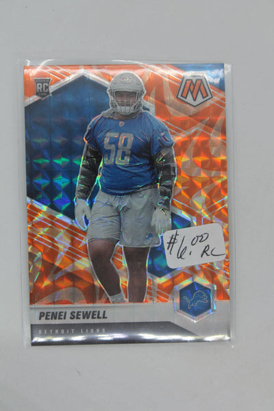 Penei Sewell Panini Mosaic Reactive Orange Prizm Rookies Rookie Card