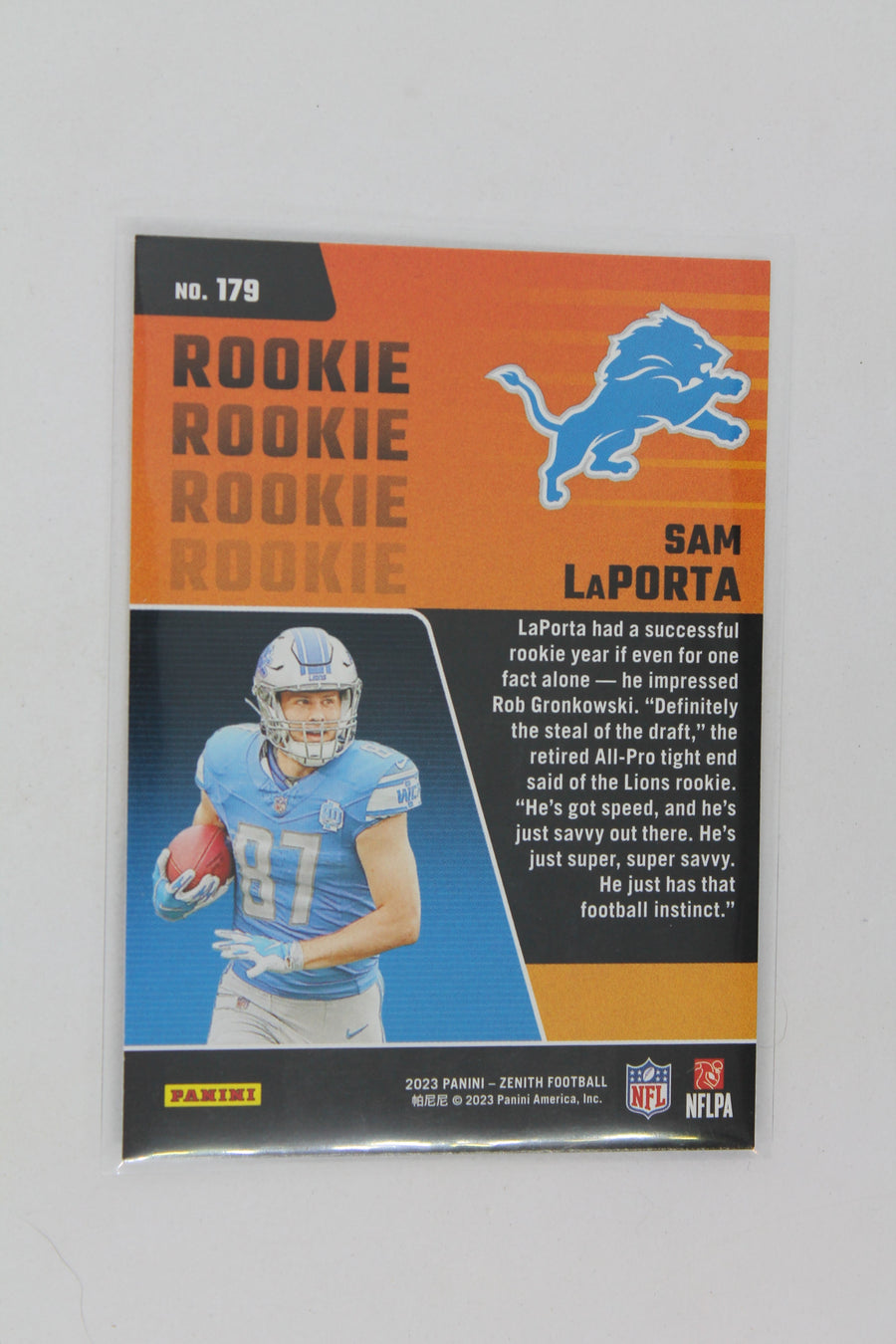 Sam LaPorta 2023 Panini Zenith Rookie Card