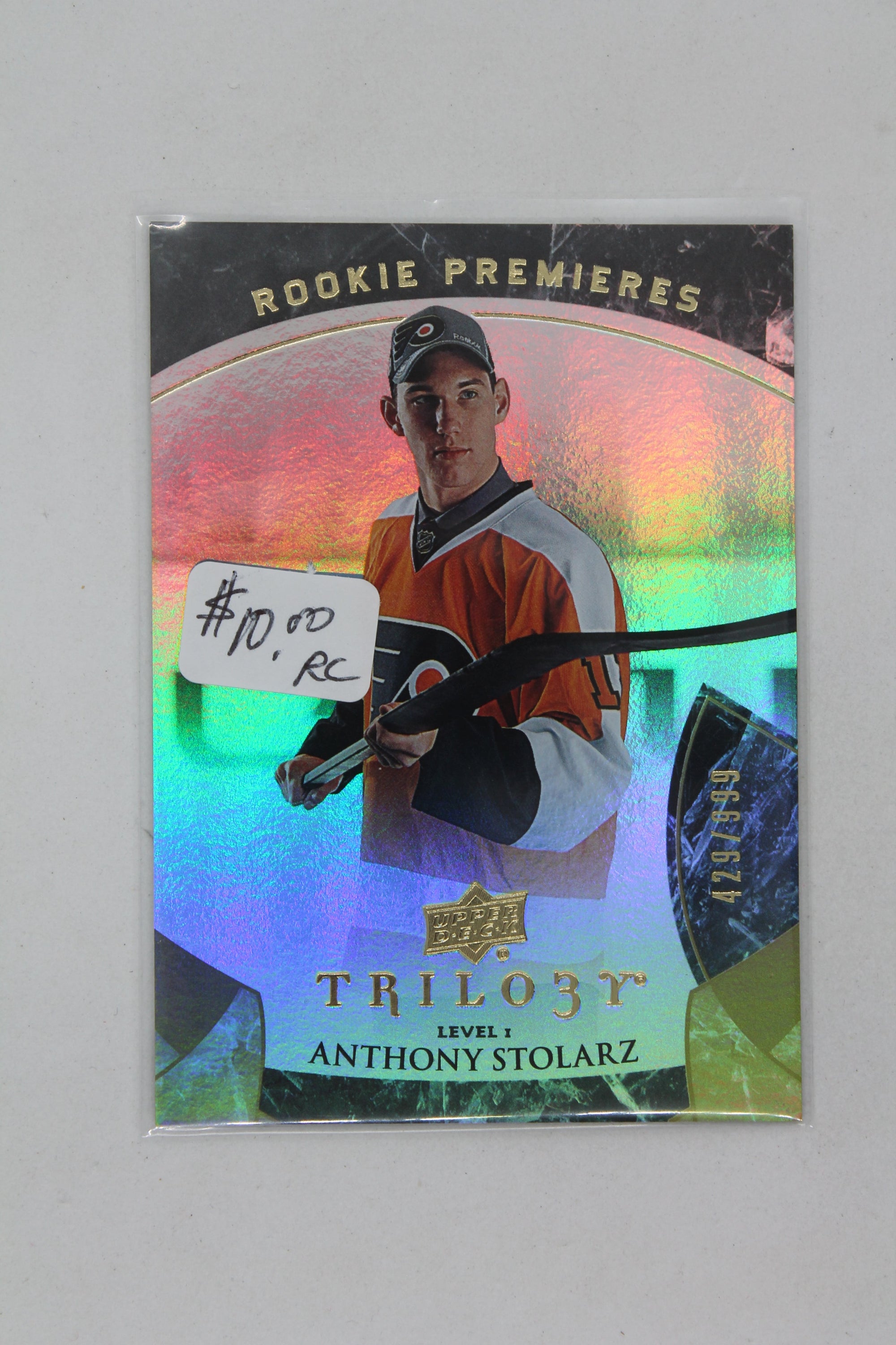 Anthony Stolarz 2015-16 Upper Deck Trilogy - Level 1 - Rookie Premieres -  Rookie Card #429/999