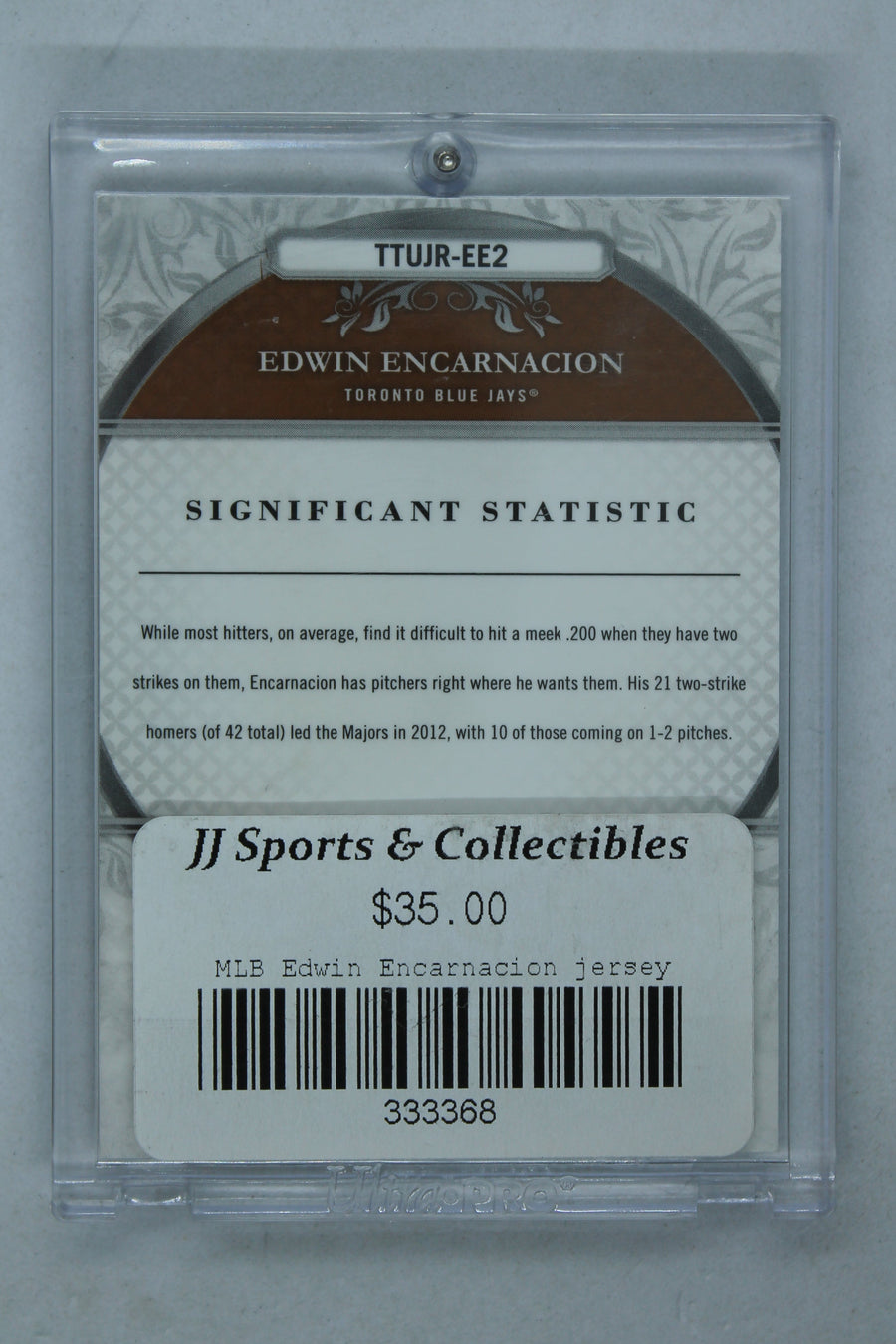 Edwin Encarnacion 2013 Topps Triple Threads Jumbo Patch #13/27 Jersey Card