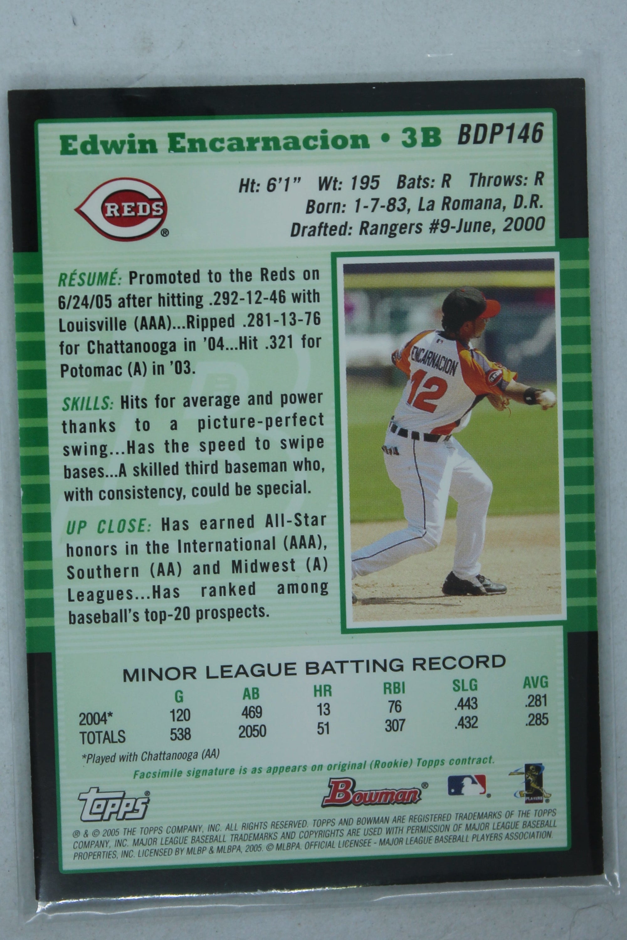 Edwin Encarnacion 2005 Bowman Draft Picks & Prospects - [Base] #BDP146 Jersey Card