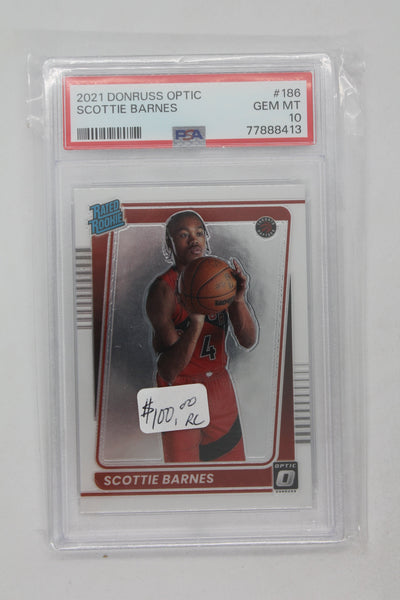 Scottie Barnes 2021-22 Panini Donruss Optic Rated Rookie Rookie Card PSA GEM MT 10