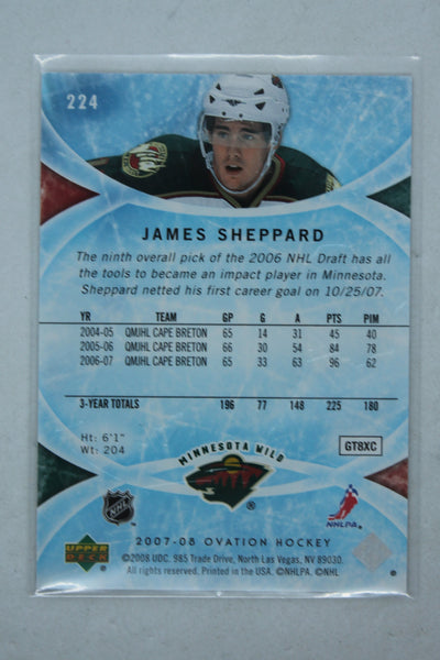 James Sheppard 2007-08 Upper Deck Ovation Rookie Card