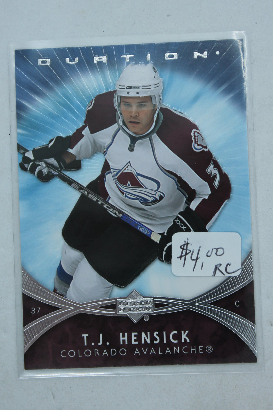 T.J. Hensick 2007-08 Upper Deck Ovation Rookie Card