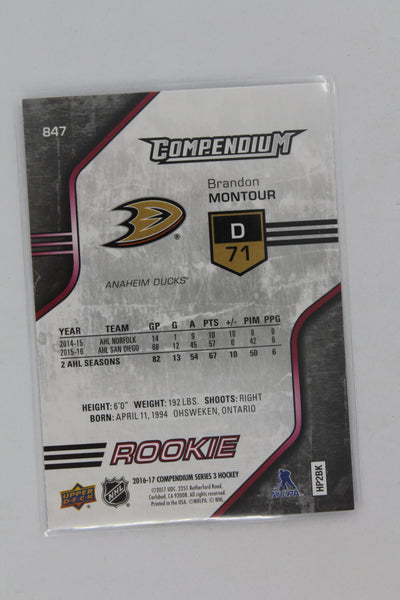 Brandon Montour 2016-17 Upper Deck Compendium Red Rookie Card