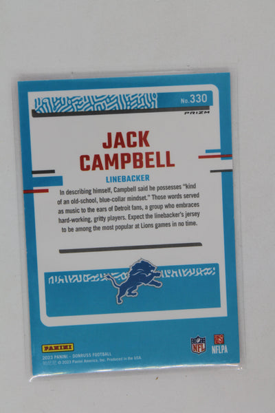 Jack Campbell 2023 Panini Donruss Optic Preview Pink Prizm Rated Rookie - Rookie Card