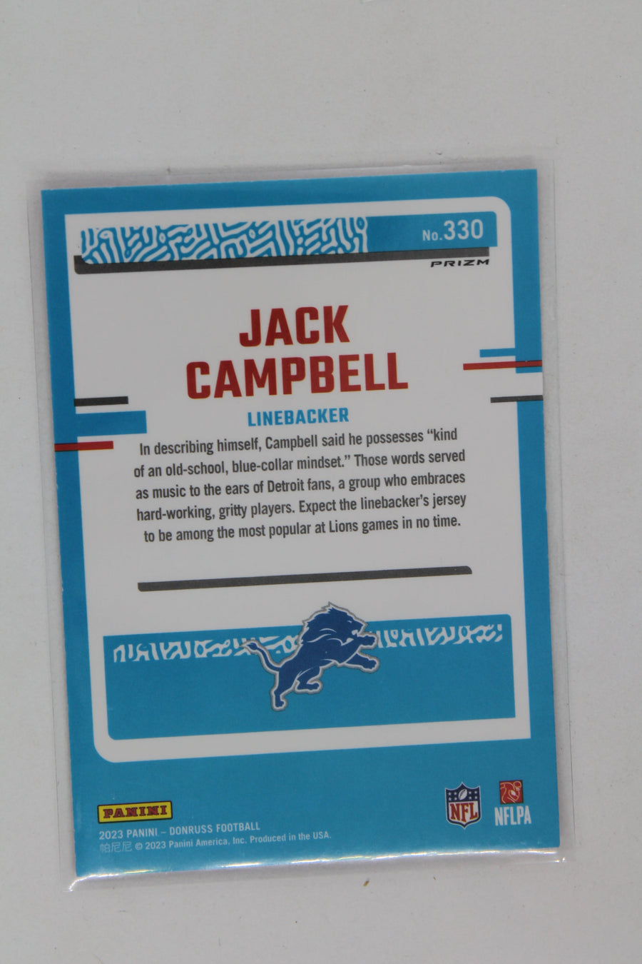 Jack Campbell 2023 Panini Donruss Optic Preview Pink Prizm Rated Rookie - Rookie Card