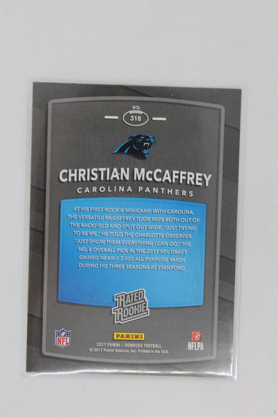 Christian McCaffrey 2017 Panini Donruss Rated Rookie - Rookie Card