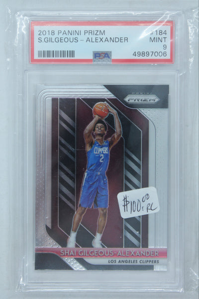 Shai Gilgeous Alexander  2018-19 Panini Prizm Rookie Card  Mint PSA 9