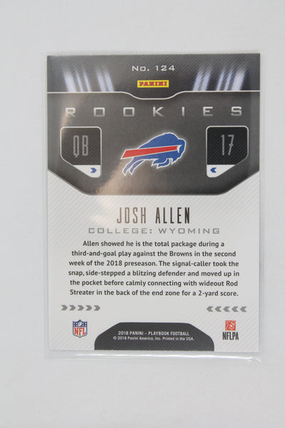 Josh Allen 2018 Panini Playbook Rookie -  Rookie Card